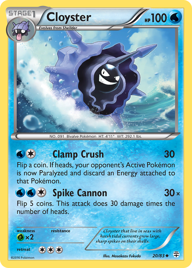 Cloyster (20/83) [XY: Generations] | Dragon's Lair Comics and Fantasy Houston TX