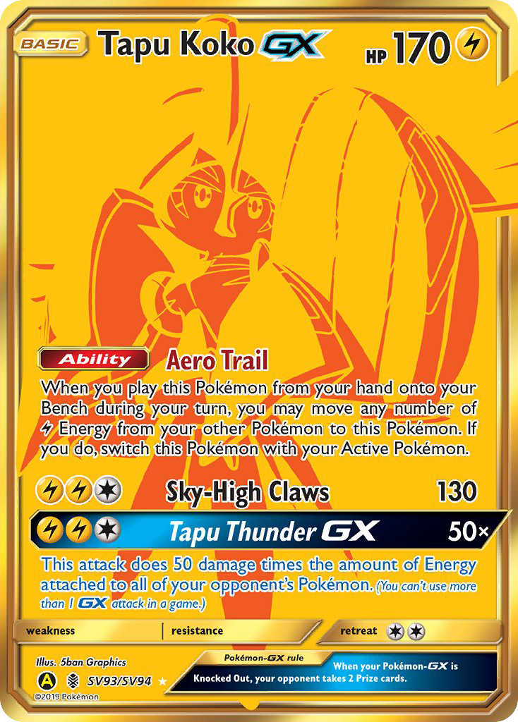 Tapu Koko GX (SV93/SV94) [Sun & Moon: Hidden Fates - Shiny Vault] | Dragon's Lair Comics and Fantasy Houston TX