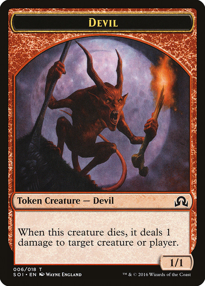Devil Token [Shadows over Innistrad Tokens] | Dragon's Lair Comics and Fantasy Houston TX