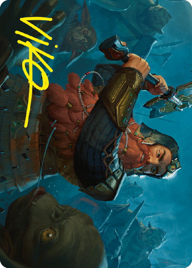 Gimli, Counter of Kills Art Card (10/81) (Gold-Stamped Signature) [The Lord of the Rings: Tales of Middle-earth Art Series] | Dragon's Lair Comics and Fantasy Houston TX