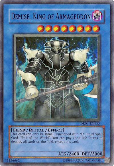 Demise, King of Armageddon [DR04-EN155] Super Rare | Dragon's Lair Comics and Fantasy Houston TX