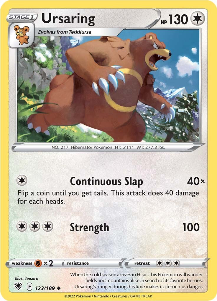 Ursaring (123/189) [Sword & Shield: Astral Radiance] | Dragon's Lair Comics and Fantasy Houston TX