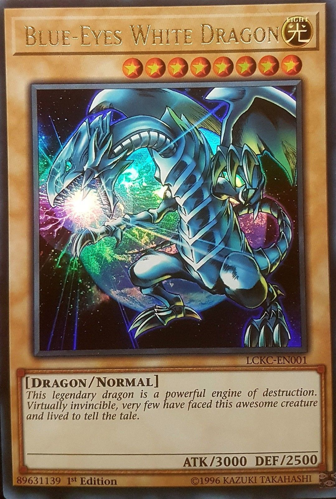 Blue-Eyes White Dragon (Version 3) [LCKC-EN001] Ultra Rare | Dragon's Lair Comics and Fantasy Houston TX