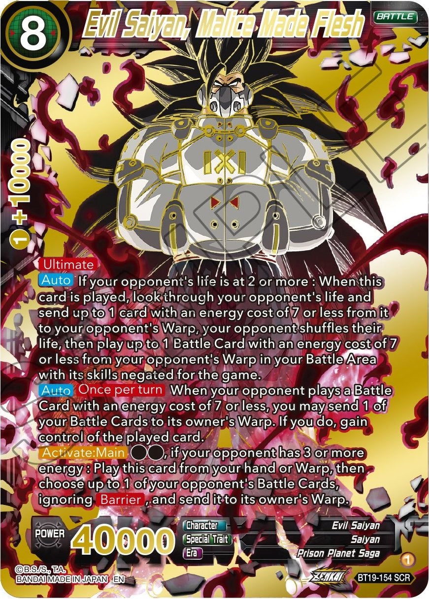 Evil Saiyan, Malice Made Flesh (BT19-154) [Fighter's Ambition] | Dragon's Lair Comics and Fantasy Houston TX