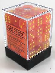 Chessex Dice Menagerie 9 Ghostly Glow 12mm D6 Orange/Yellow 36 ct | Dragon's Lair Comics and Fantasy Houston TX
