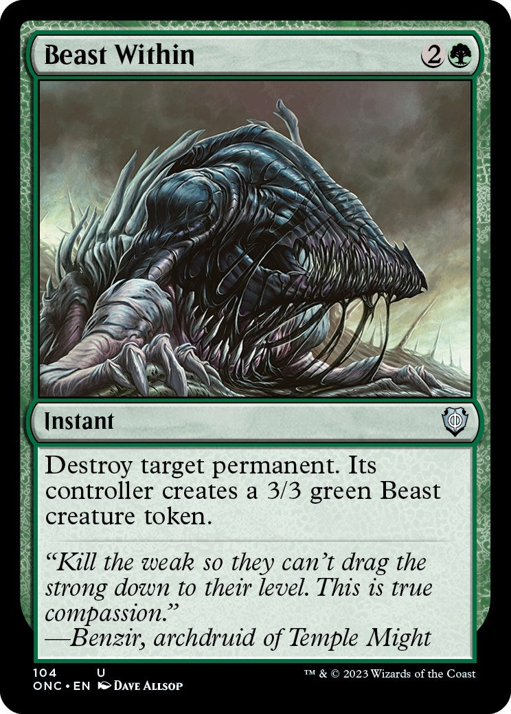 Beast Within [Phyrexia: All Will Be One Commander] | Dragon's Lair Comics and Fantasy Houston TX