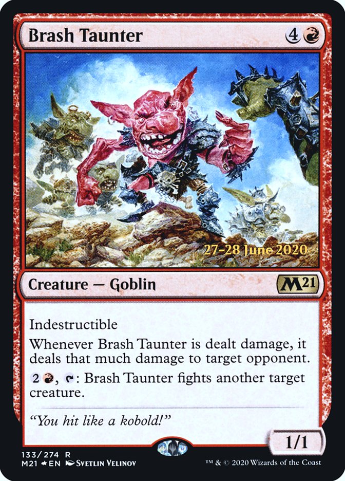 Brash Taunter [Core Set 2021 Prerelease Promos] | Dragon's Lair Comics and Fantasy Houston TX