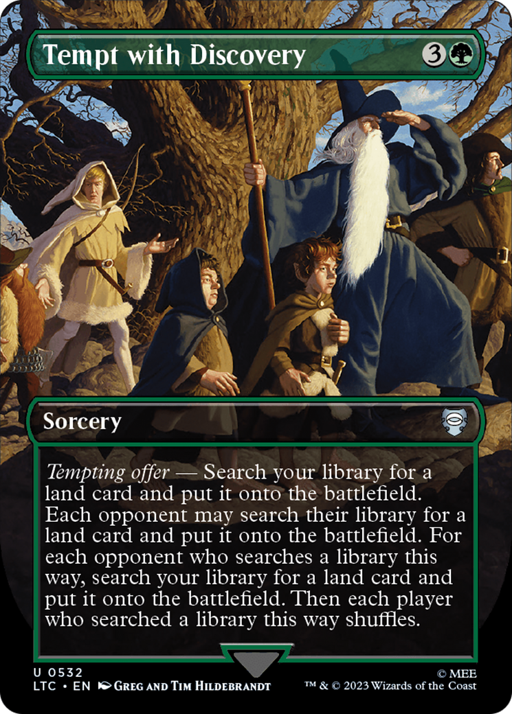 Tempt with Discovery (Borderless) [The Lord of the Rings: Tales of Middle-Earth Commander] | Dragon's Lair Comics and Fantasy Houston TX