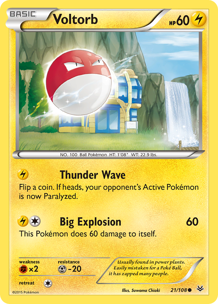 Voltorb (21/108) [XY: Roaring Skies] | Dragon's Lair Comics and Fantasy Houston TX