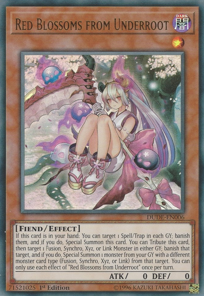 Red Blossoms from Underroot [DUDE-EN006] Ultra Rare | Dragon's Lair Comics and Fantasy Houston TX