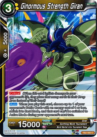 Ginormous Strength Giran (TB2-060) [World Martial Arts Tournament] | Dragon's Lair Comics and Fantasy Houston TX