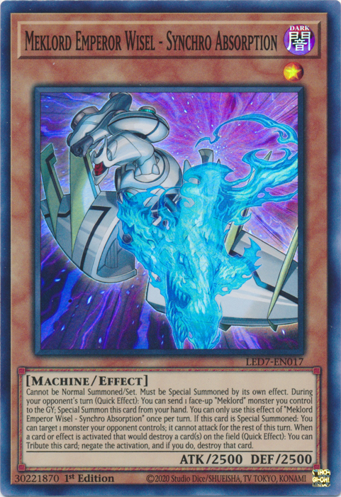 Meklord Emperor Wisel - Synchro Absorption [LED7-EN017] Super Rare | Dragon's Lair Comics and Fantasy Houston TX