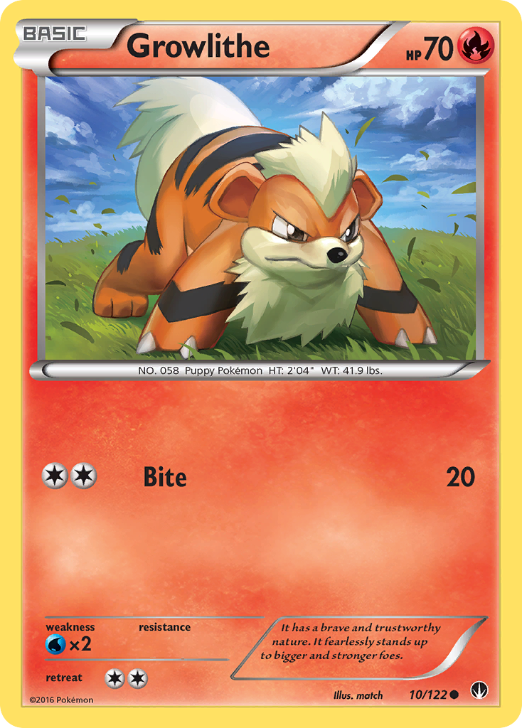 Growlithe (10/122) [XY: BREAKpoint] | Dragon's Lair Comics and Fantasy Houston TX