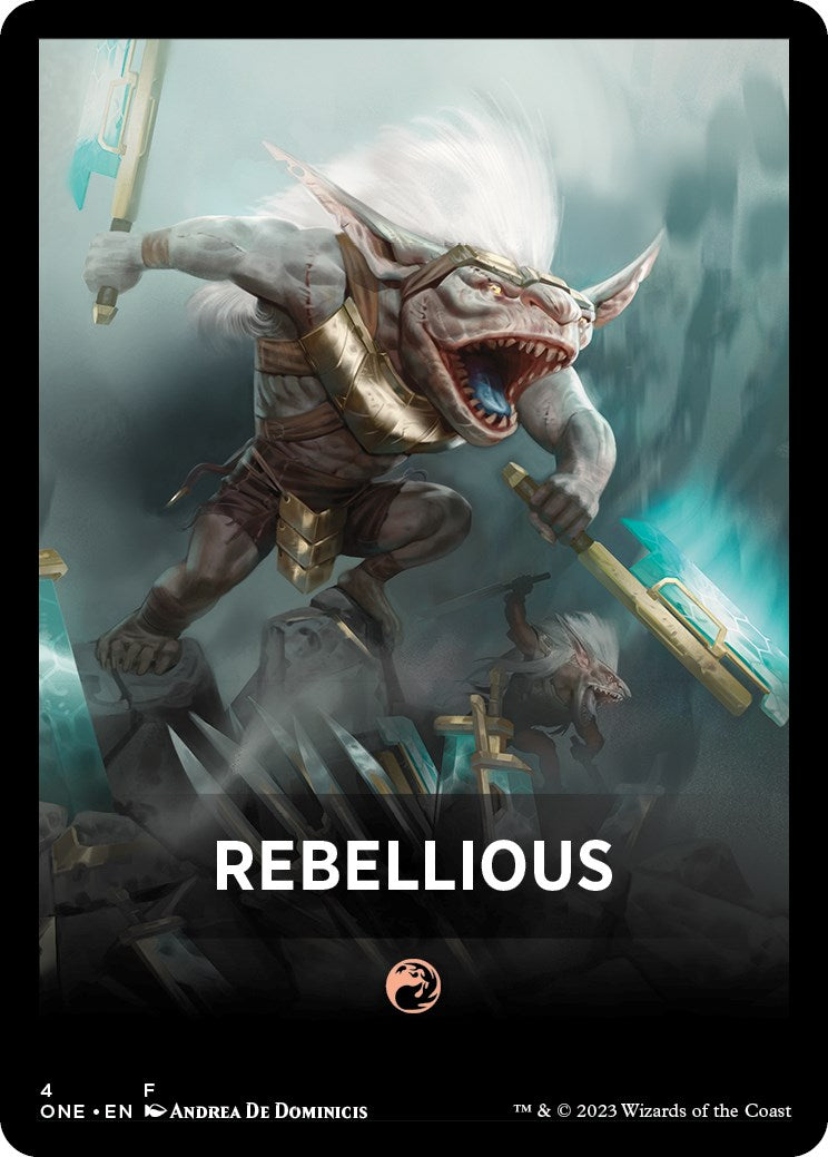 Rebellious Theme Card [Phyrexia: All Will Be One Tokens] | Dragon's Lair Comics and Fantasy Houston TX