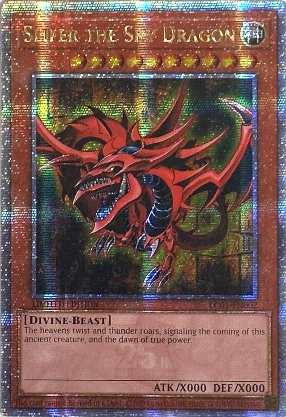 Slifer the Sky Dragon (25th Anniversary) [LC01-EN002] Quarter Century Secret Rare | Dragon's Lair Comics and Fantasy Houston TX