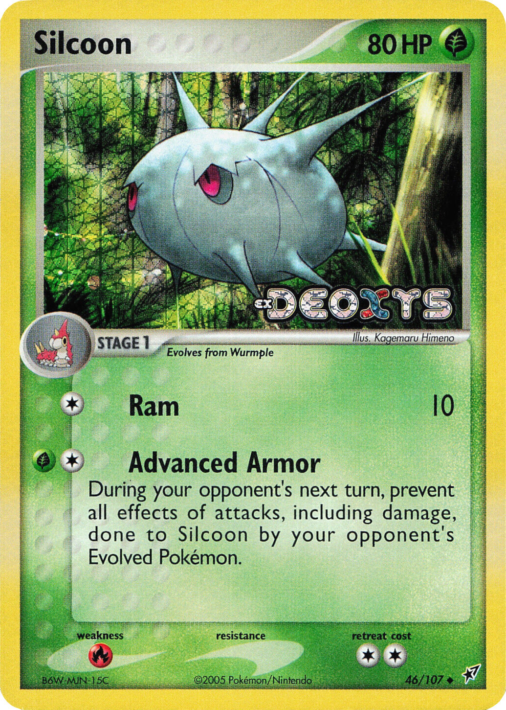 Silcoon (46/107) (Stamped) [EX: Deoxys] | Dragon's Lair Comics and Fantasy Houston TX