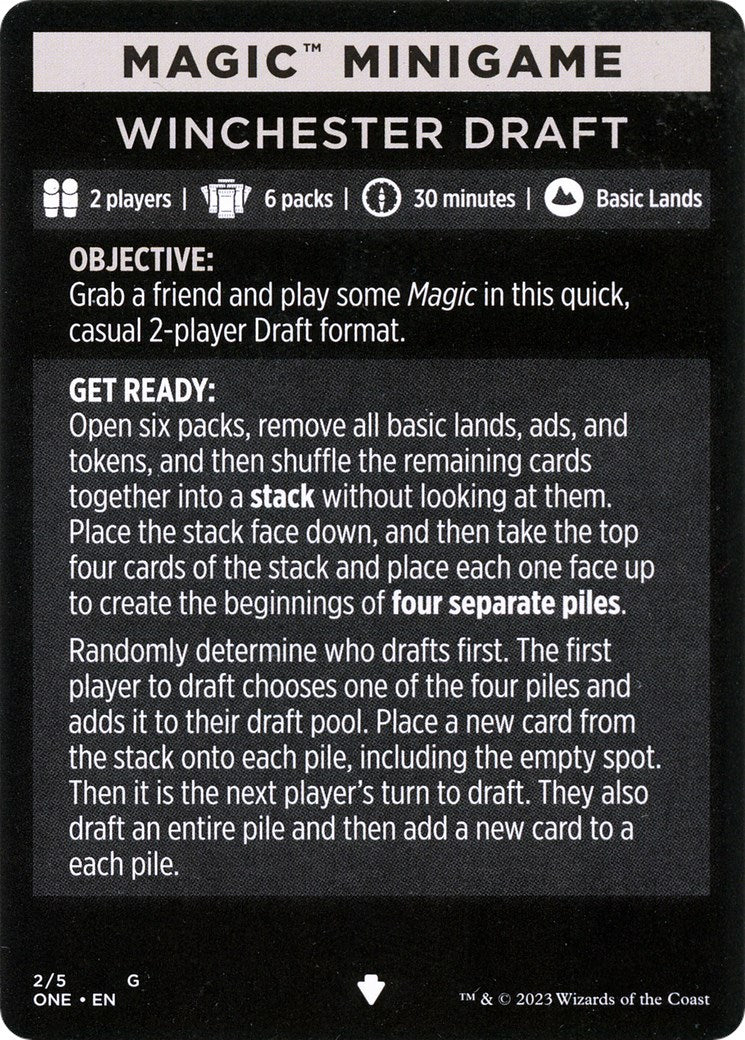 Winchester Draft (Magic Minigame) [Phyrexia: All Will Be One Minigame] | Dragon's Lair Comics and Fantasy Houston TX