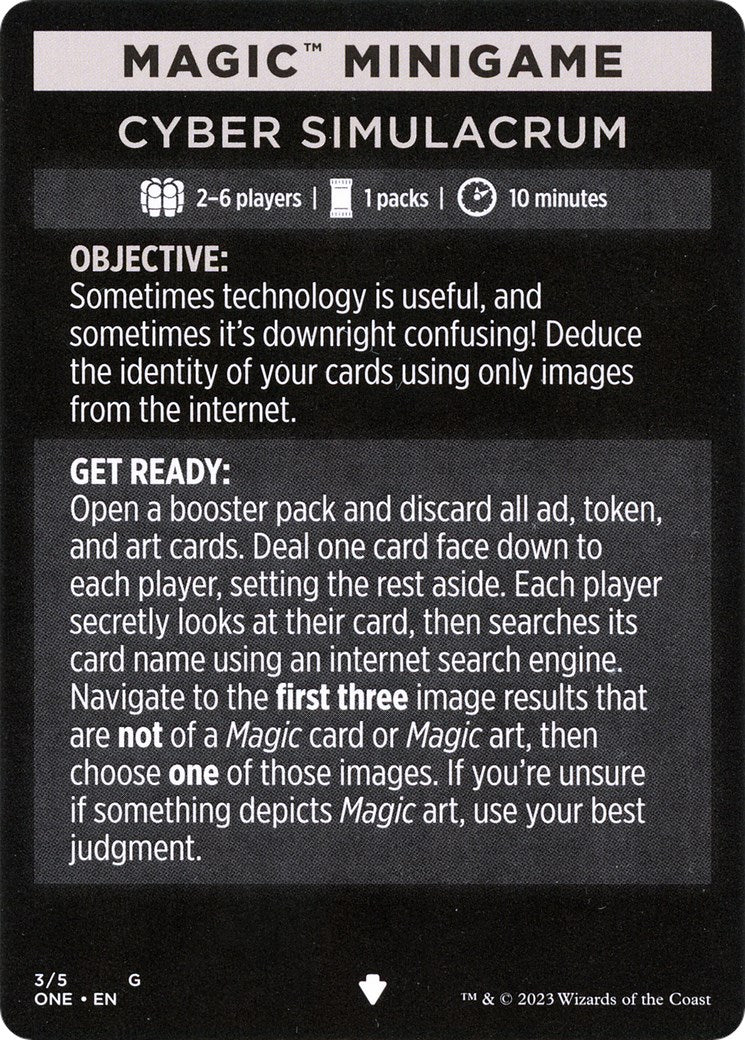 Cyber Simulacrum (Magic Minigame) [Phyrexia: All Will Be One Minigame] | Dragon's Lair Comics and Fantasy Houston TX