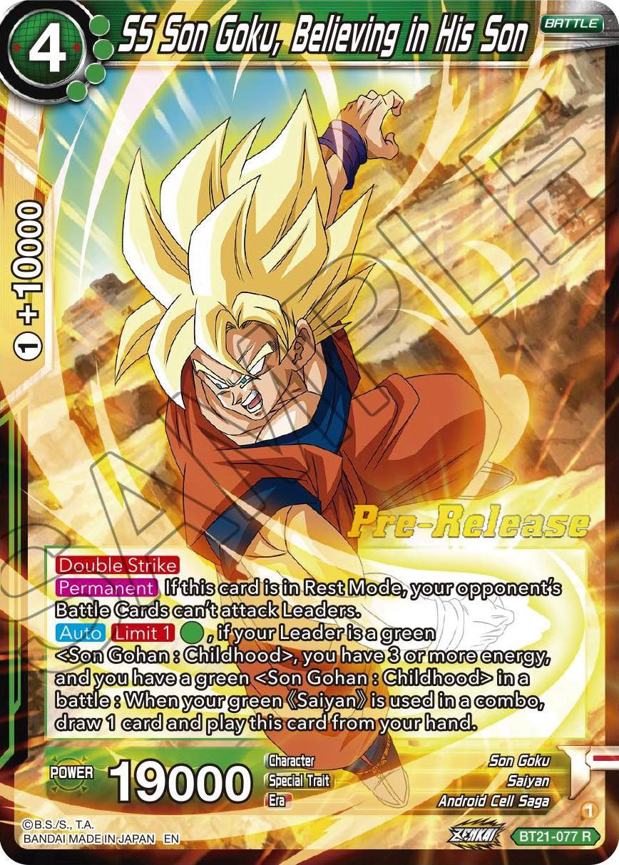 SS Son Goku, Believing in His Son (BT21-077) [Wild Resurgence Pre-Release Cards] | Dragon's Lair Comics and Fantasy Houston TX