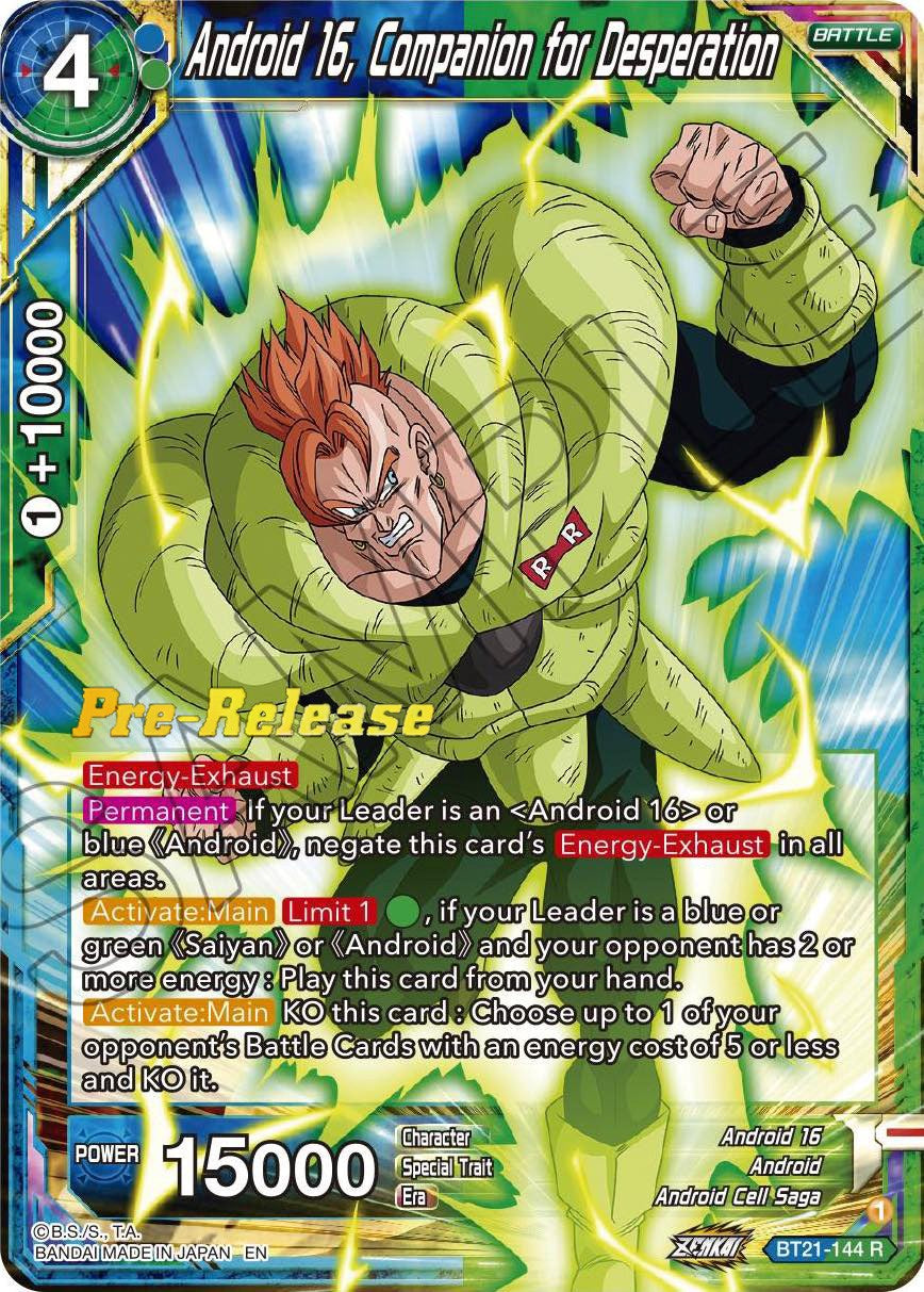 Android 16, Companion for Desperation (BT21-144) [Wild Resurgence Pre-Release Cards] | Dragon's Lair Comics and Fantasy Houston TX