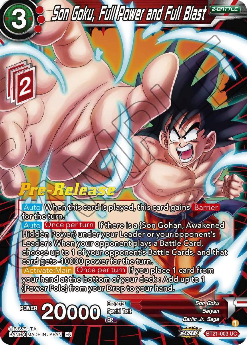 Son Goku, Full Power and Full Blast (BT21-003) [Wild Resurgence Pre-Release Cards] | Dragon's Lair Comics and Fantasy Houston TX