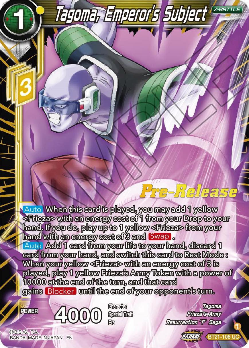 Tagoma, Emperor's Subject (BT21-106) [Wild Resurgence Pre-Release Cards] | Odin's Lair