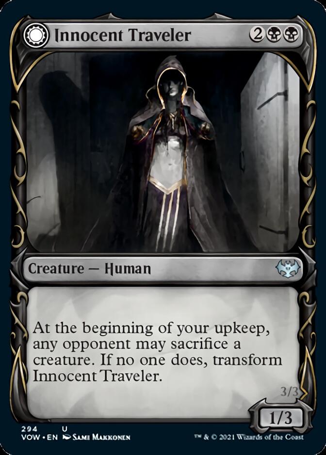 Innocent Traveler // Malicious Invader (Showcase Fang Frame) [Innistrad: Crimson Vow] | Dragon's Lair Comics and Fantasy Houston TX