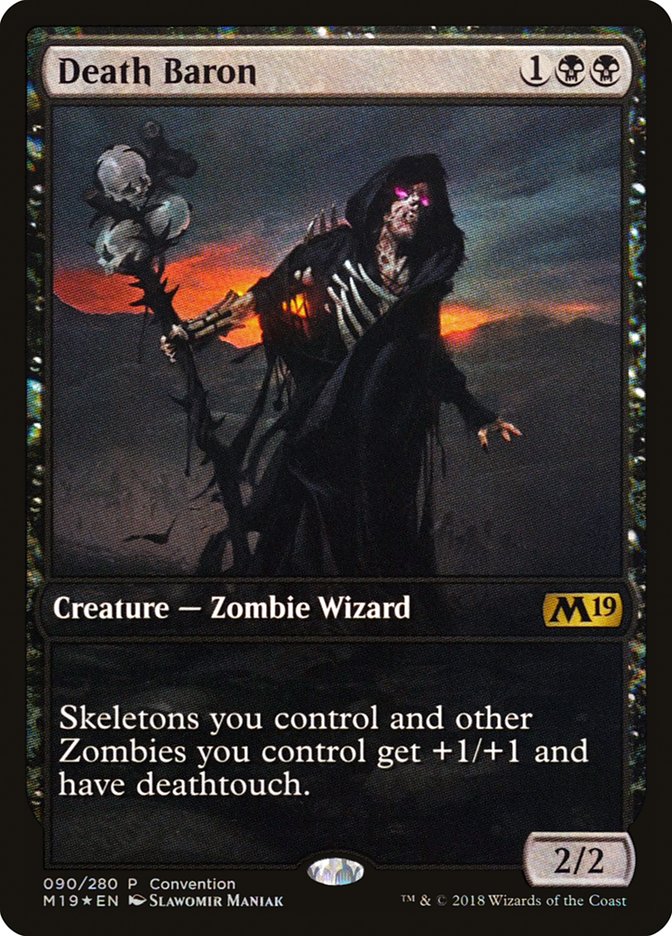 Death Baron (Convention) (Full Art) [Core Set 2019 Promos] | Dragon's Lair Comics and Fantasy Houston TX