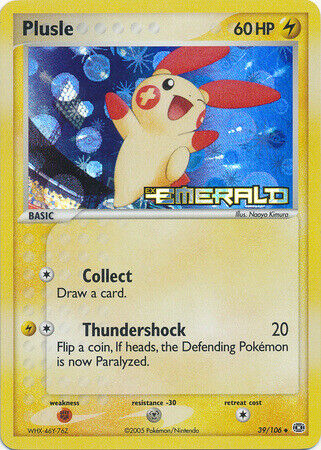 Plusle (39/106) (Stamped) [EX: Emerald] | Dragon's Lair Comics and Fantasy Houston TX