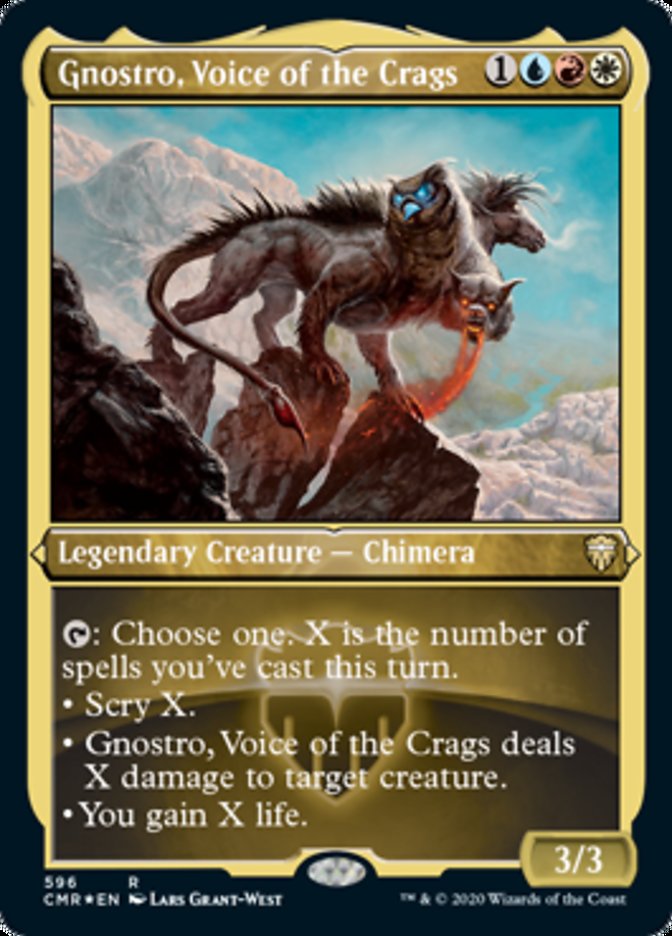 Gnostro, Voice of the Crags (Etched) [Commander Legends] | Dragon's Lair Comics and Fantasy Houston TX