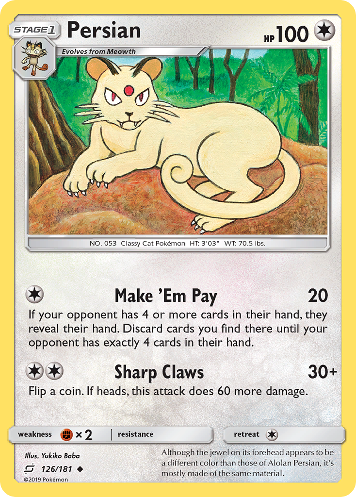 Persian (126/181) [Sun & Moon: Team Up] | Dragon's Lair Comics and Fantasy Houston TX