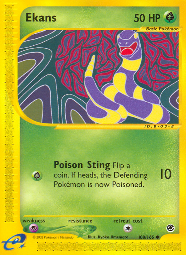 Ekans (108/165) [Expedition: Base Set] | Dragon's Lair Comics and Fantasy Houston TX
