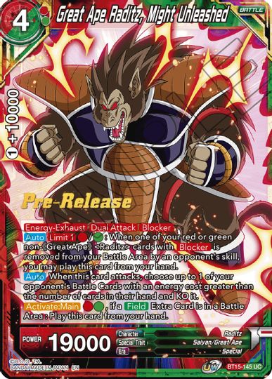 Great Ape Raditz, Might Unleashed (BT15-145) [Saiyan Showdown Prerelease Promos] | Dragon's Lair Comics and Fantasy Houston TX