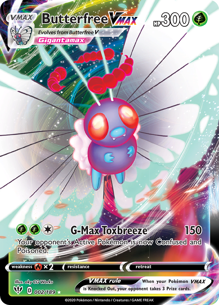Butterfree VMAX (002/189) [Sword & Shield: Darkness Ablaze] | Dragon's Lair Comics and Fantasy Houston TX