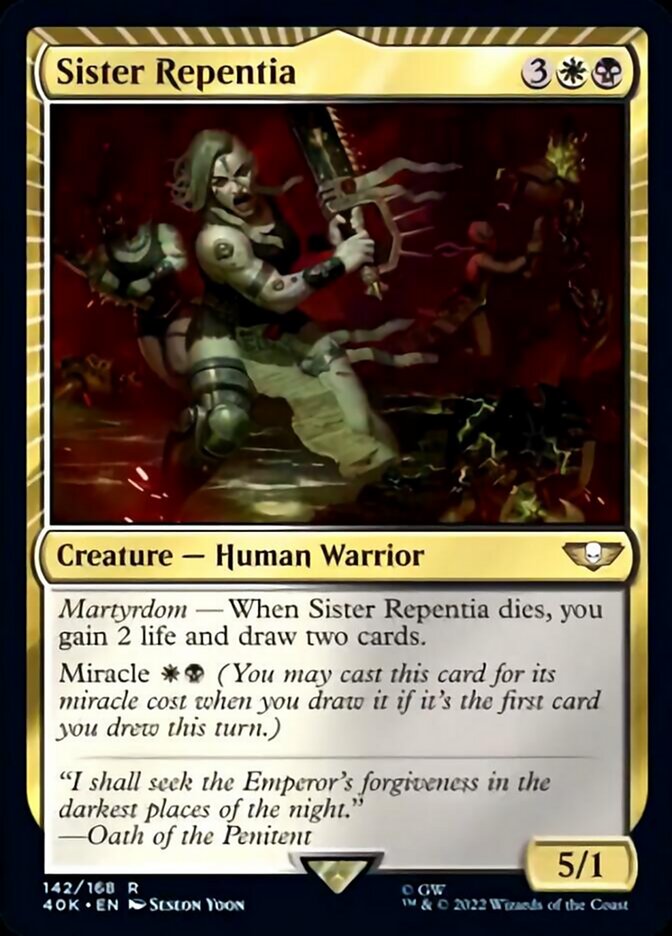 Sister Repentia (Surge Foil) [Warhammer 40,000] | Dragon's Lair Comics and Fantasy Houston TX