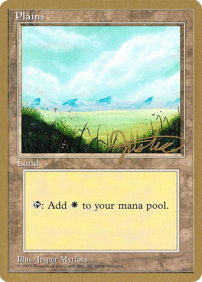 Plains (mj366) (Mark Justice) [Pro Tour Collector Set] | Dragon's Lair Comics and Fantasy Houston TX