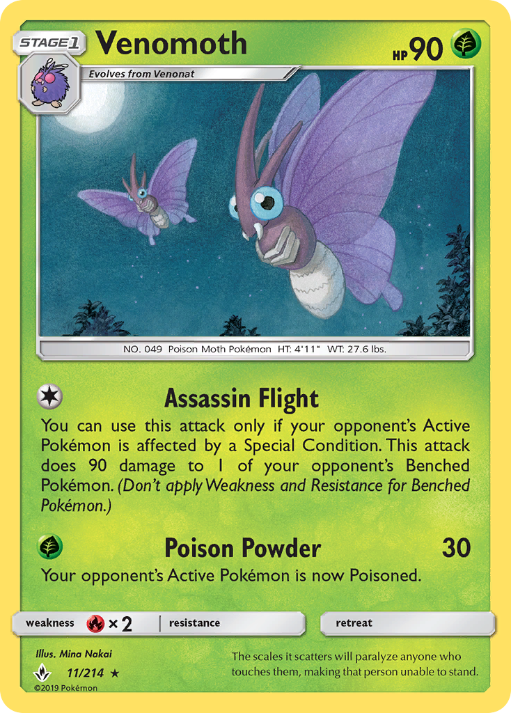 Venomoth (11/214) [Sun & Moon: Unbroken Bonds] | Dragon's Lair Comics and Fantasy Houston TX