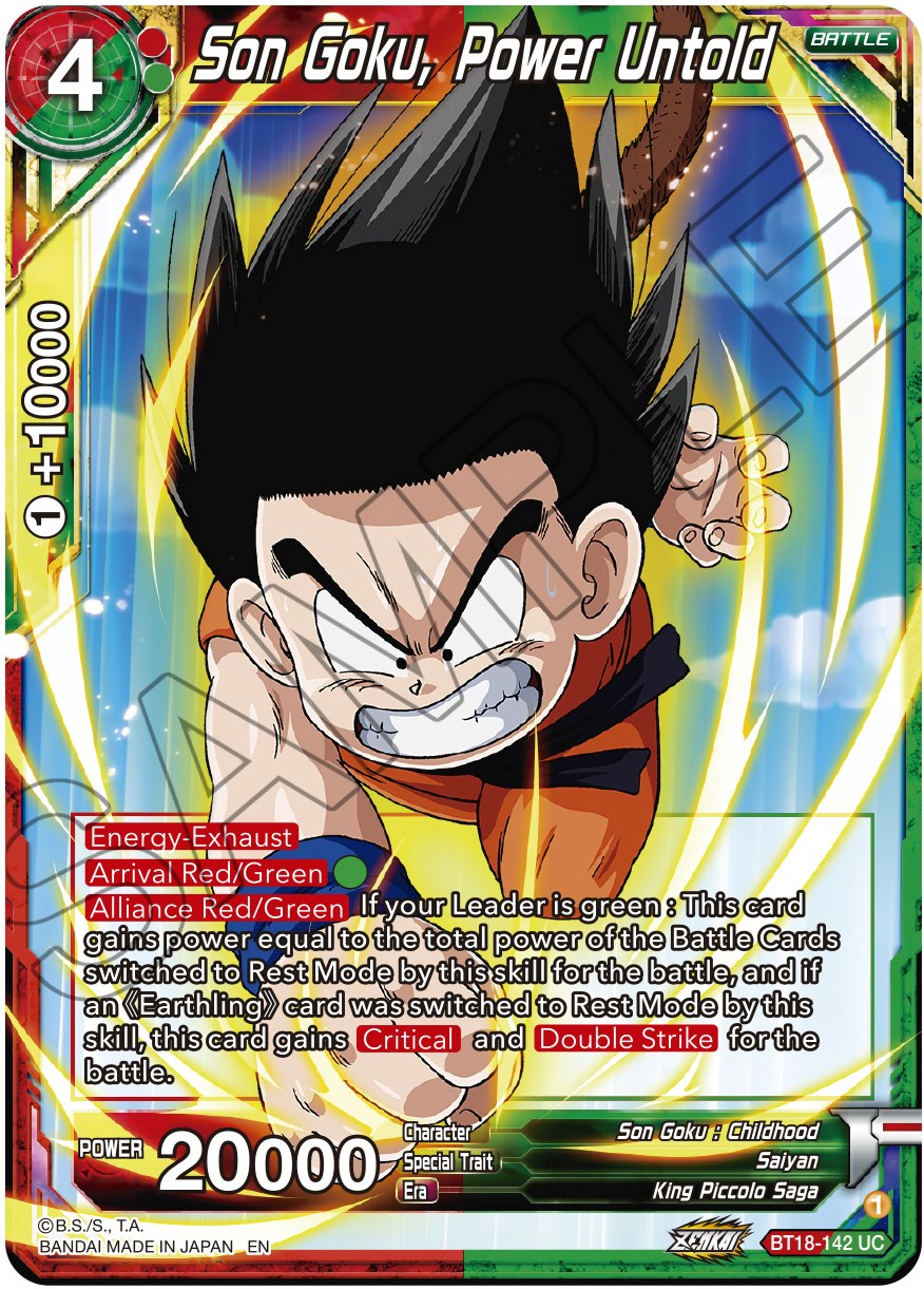 Son Goku, Power Untold (BT18-142) [Dawn of the Z-Legends] | Dragon's Lair Comics and Fantasy Houston TX