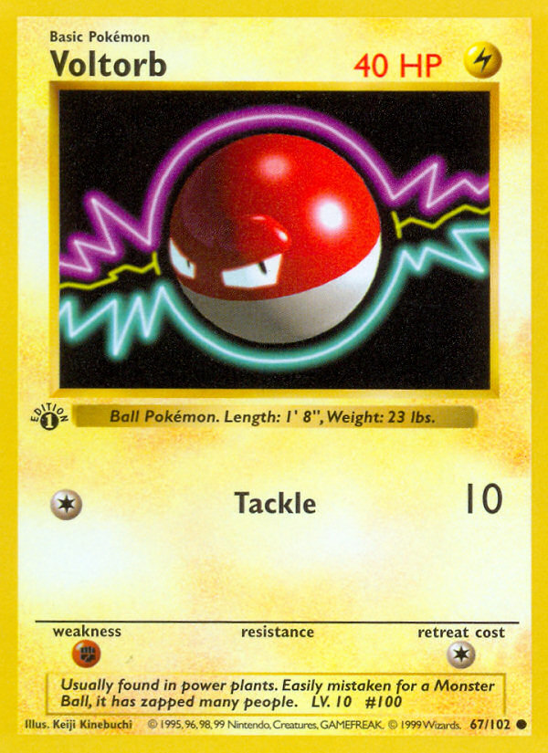 Voltorb (67/102) (Shadowless) [Base Set 1st Edition] | Dragon's Lair Comics and Fantasy Houston TX