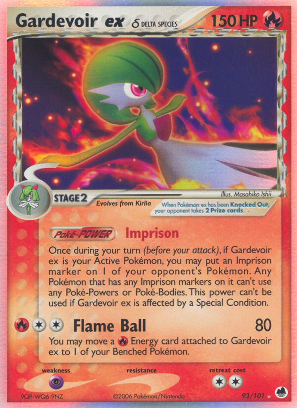 Gardevoir ex (93/101) (Delta Species) [EX: Dragon Frontiers] | Dragon's Lair Comics and Fantasy Houston TX