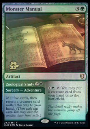 Monster Manual // Zoological Study [Commander Legends: Battle for Baldur's Gate Prerelease Promos] | Dragon's Lair Comics and Fantasy Houston TX