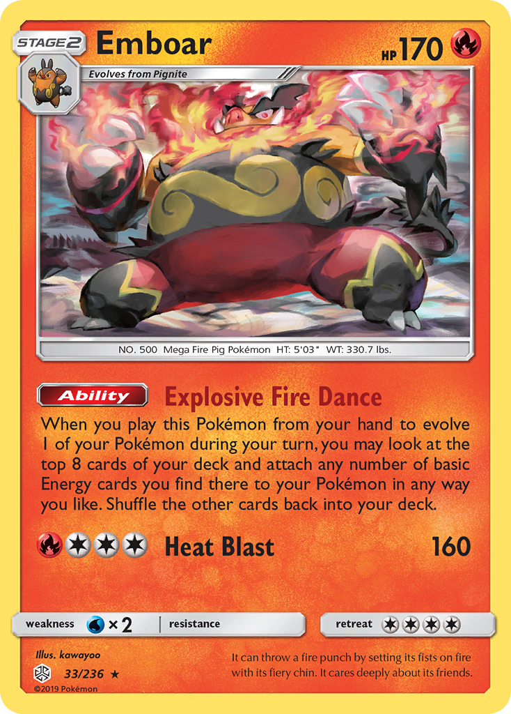 Emboar (33/236) [Sun & Moon: Cosmic Eclipse] | Dragon's Lair Comics and Fantasy Houston TX