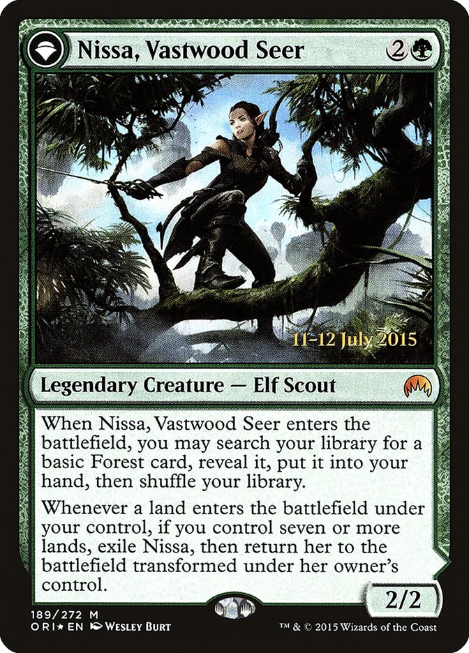 Nissa, Vastwood Seer // Nissa, Sage Animist [Magic Origins Prerelease Promos] | Dragon's Lair Comics and Fantasy Houston TX