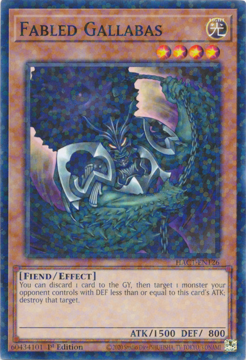 Fabled Gallabas (Duel Terminal) [HAC1-EN126] Common | Dragon's Lair Comics and Fantasy Houston TX