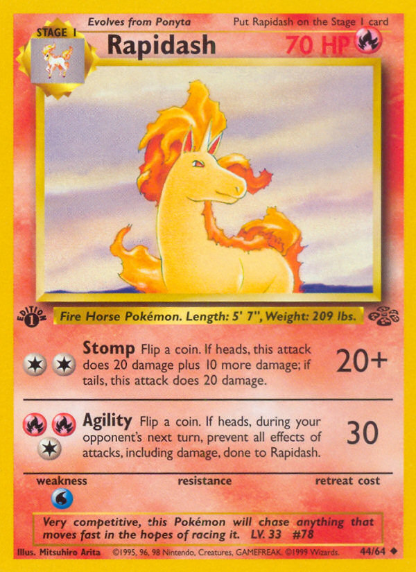 Rapidash (44/64) [Jungle 1st Edition] | Dragon's Lair Comics and Fantasy Houston TX