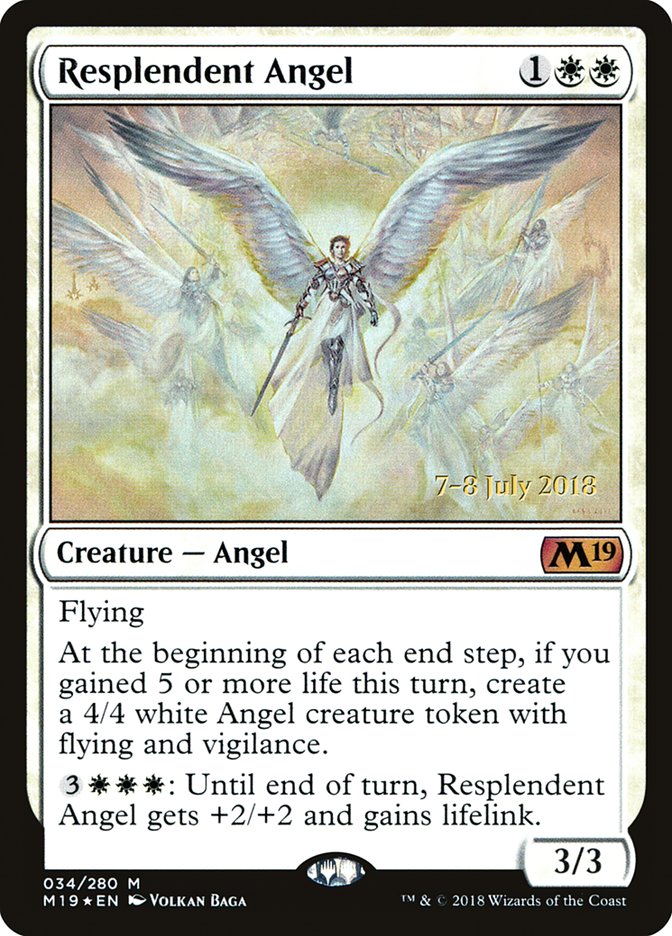 Resplendent Angel [Core Set 2019 Prerelease Promos] | Dragon's Lair Comics and Fantasy Houston TX