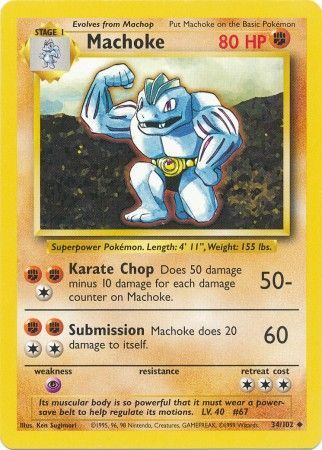Machoke (34/102) [Base Set Unlimited] | Dragon's Lair Comics and Fantasy Houston TX