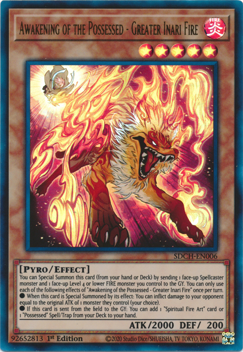 Awakening of the Possessed - Greater Inari Fire [SDCH-EN006] Ultra Rare | Dragon's Lair Comics and Fantasy Houston TX