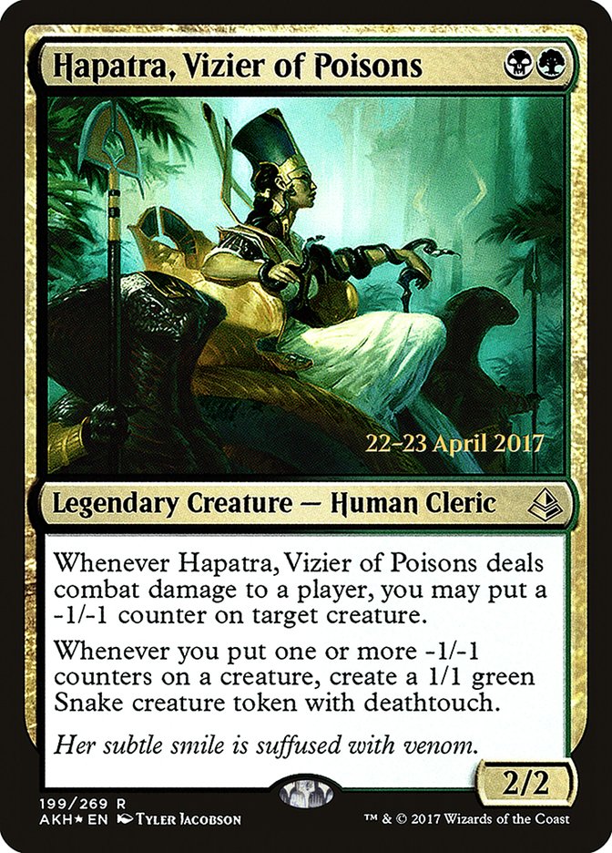 Hapatra, Vizier of Poisons [Amonkhet Prerelease Promos] | Dragon's Lair Comics and Fantasy Houston TX