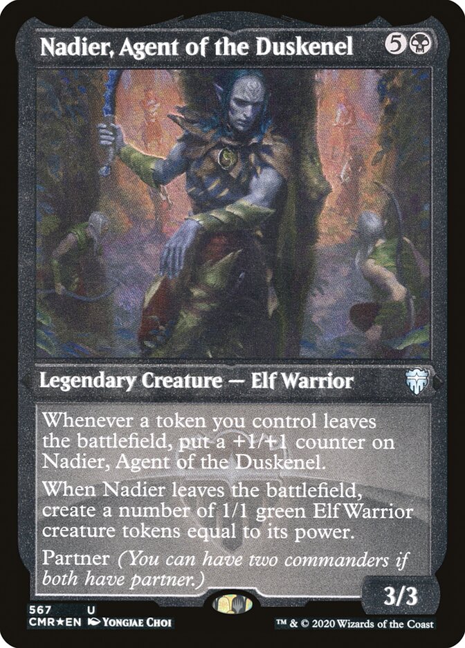 Nadier, Agent of the Duskenel (Etched) [Commander Legends] | Dragon's Lair Comics and Fantasy Houston TX